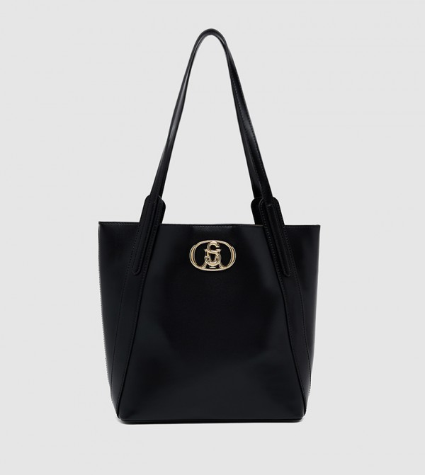 Textured Shoulder Bag with Pouch