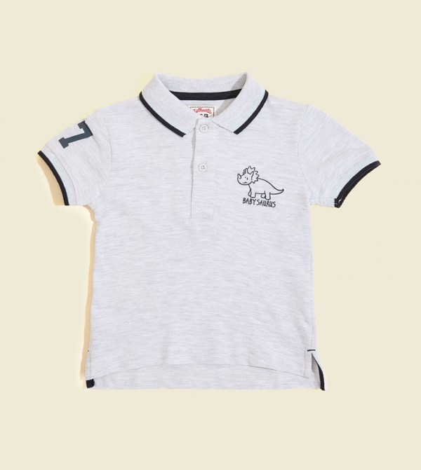 Printed Polo T-Shirt with Short Sleeves