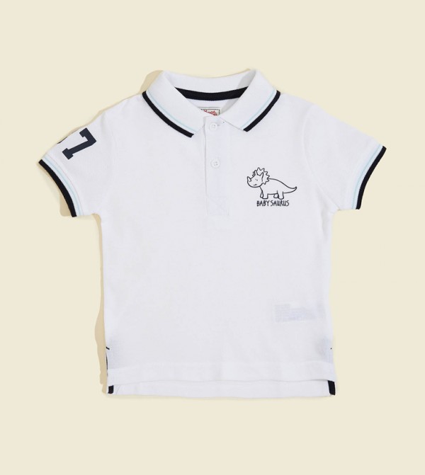 Printed Polo T-Shirt with Short Sleeves