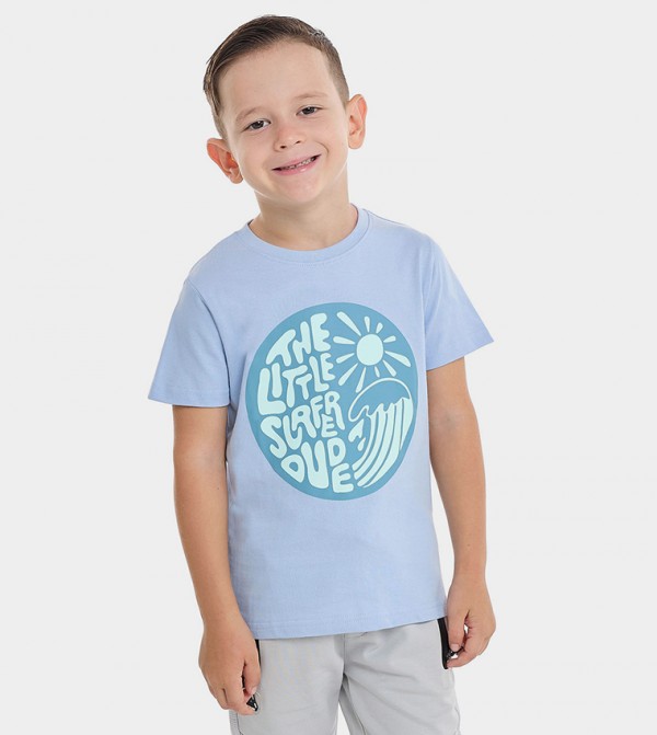 Printed T-Shirt with Crew Neck and Short Sleeves