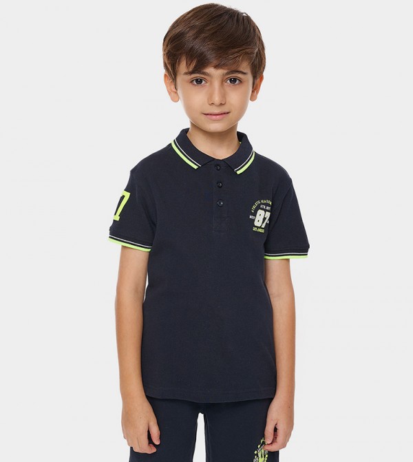 Printed Polo T-Shirt with Short Sleeves
