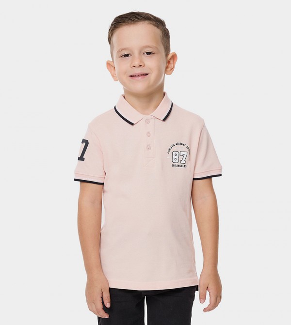 Printed Polo T-Shirt with Short Sleeves