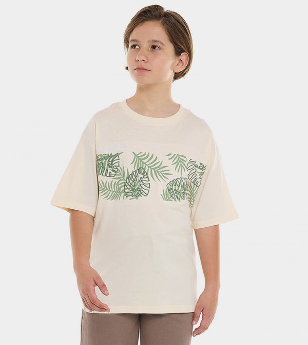 Printed T-Shirt with Crew Neck and Short Sleeves