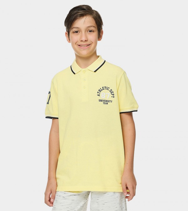 Printed Polo T-Shirt with Short Sleeves