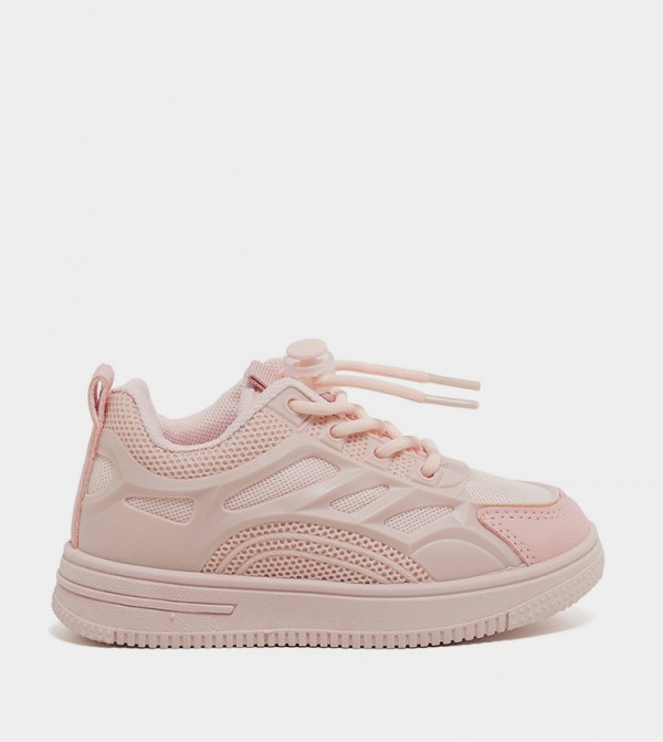 Mesh Detail Platform Sneakers