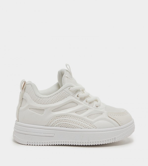 Mesh Lace Up Mid Top Sneakers