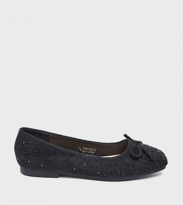 Embellished Denim Ballerinas