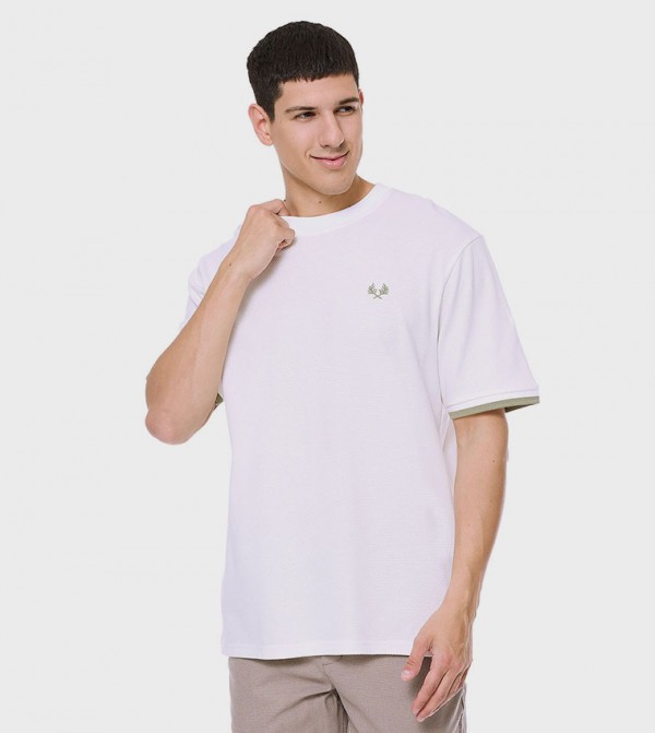 Print Detail T-Shirt With Crew Neck And Short Sleeves
