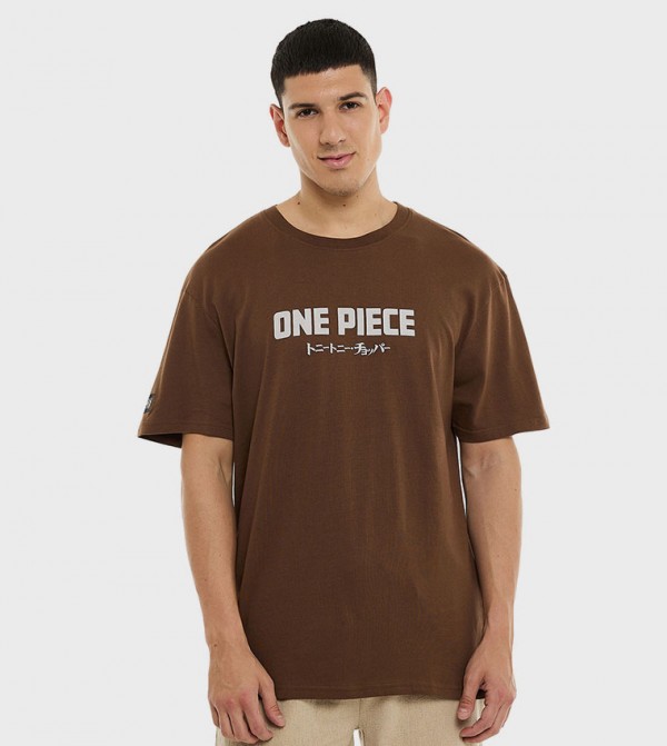 Printed T-Shirt with Crew Neck and Short Sleeves