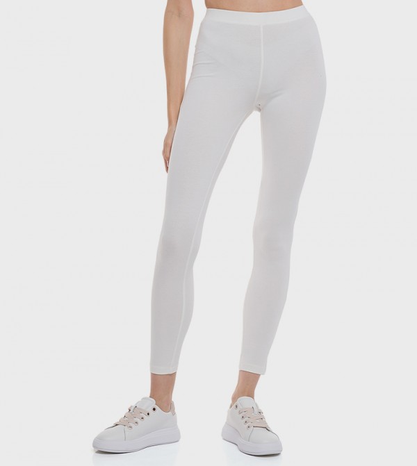 Solid Leggings with Elastic Waist