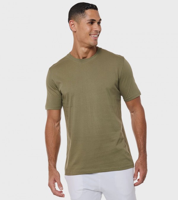 Solid T-Shirt With Crew Neck And Short Sleeves