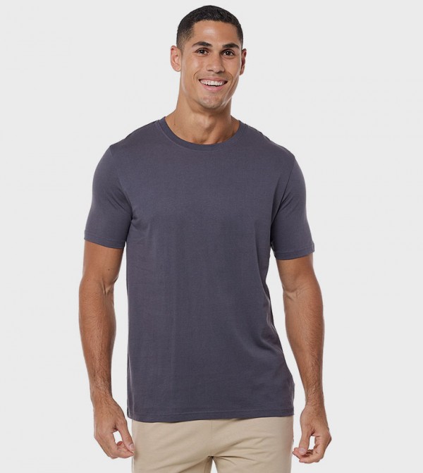 Solid T-Shirt With Crew Neck And Short Sleeves