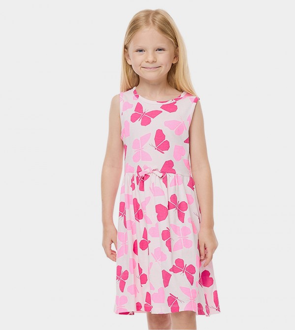 Printed Sleeveless Flared Dress