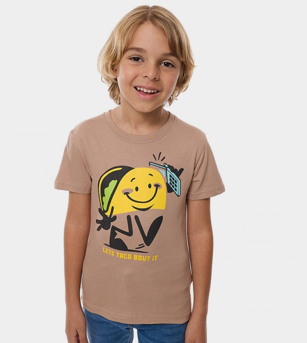 Printed T-Shirt With Crew Neck And Short Sleeves