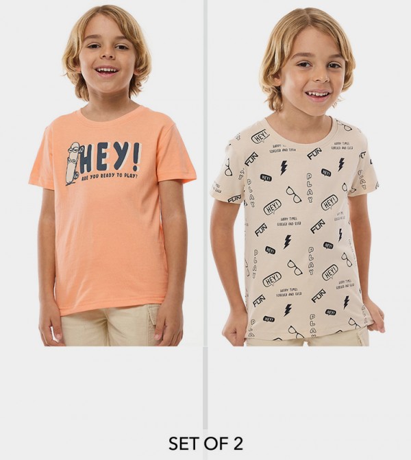 Printed T-Shirt With Crew Neck And Short Sleeves