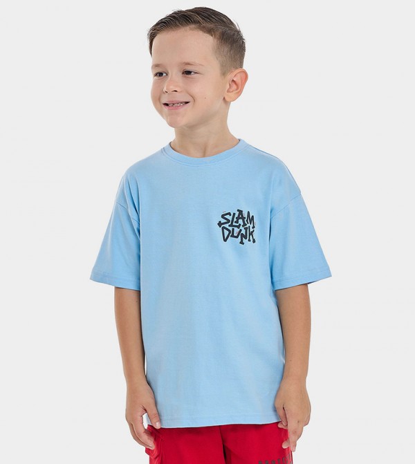 Printed T-Shirt with Crew Neck and Short Sleeves