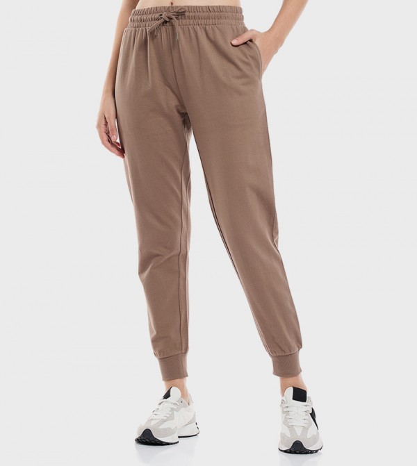 Solid Joggers with Drawstring Waist