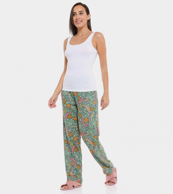 Printed Pyjama Pants with Drawstring Waist