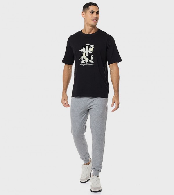Solid Joggers with Drawstring Waist