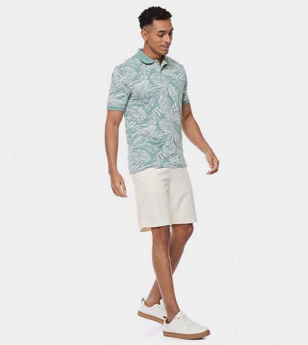 Textured Shorts With Drawstring Waist