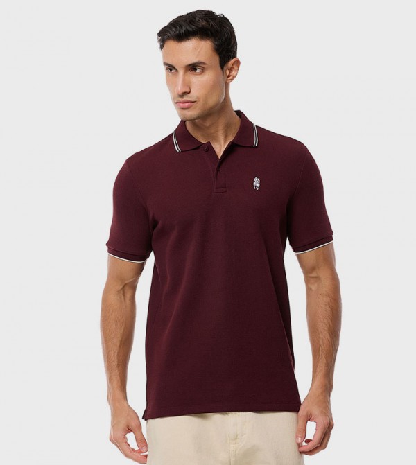 Logo Detail Polo T-Shirt with Short Sleeves