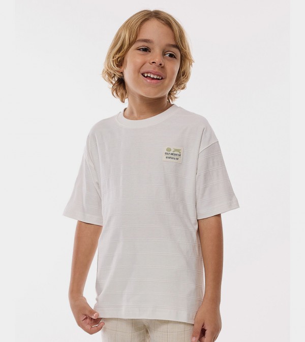 Print Detail T-Shirt With Crew Neck And Short Sleeves