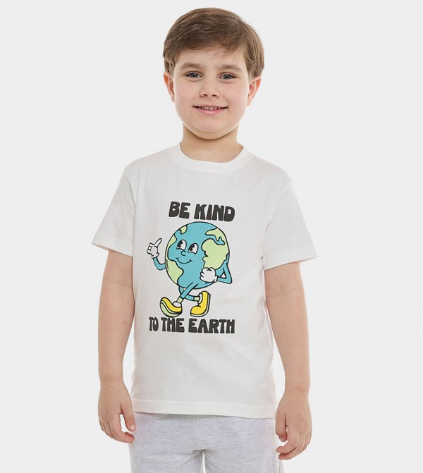 Printed T-Shirt with Crew Neck and Short Sleeves