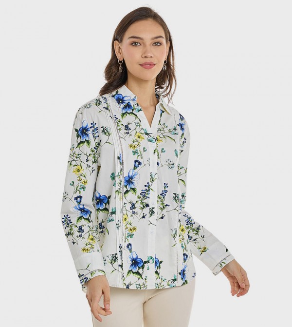 Floral Printed Shirt with Classic Collar