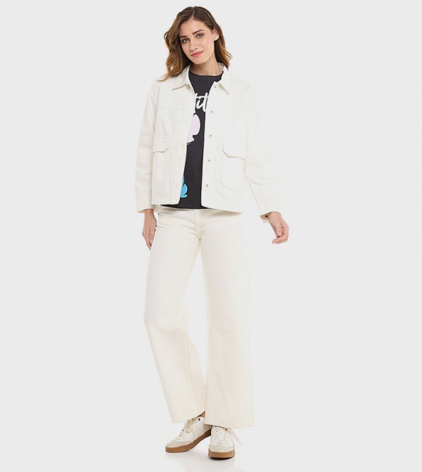 Solid Straight Fit Jeans with Button Closure