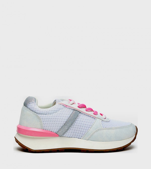 Mesh Detail Lace Up Shoes
