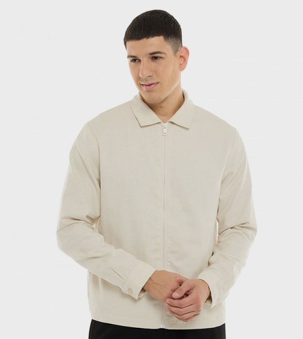 Zippered Shirt with Long Sleeves