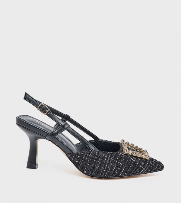Tweed Slingback Pumps