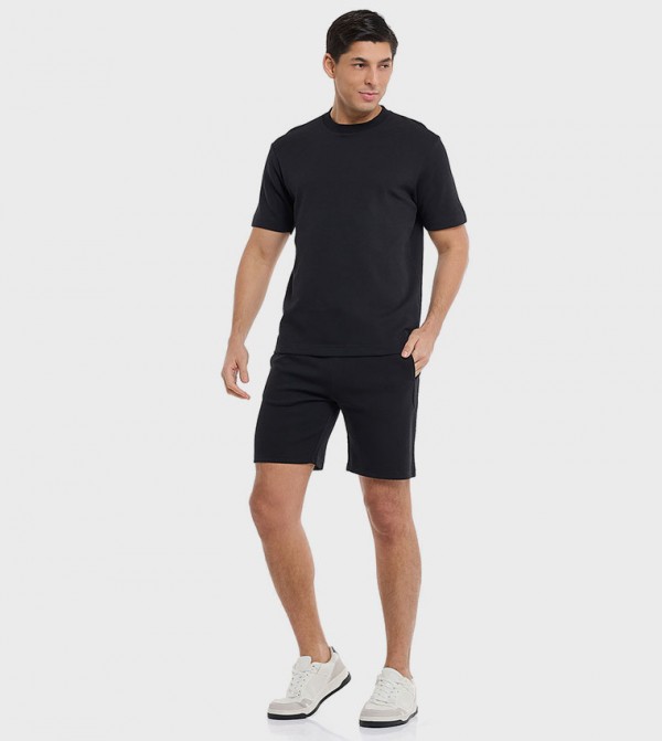 Knitted Shorts with Drawstring Waist