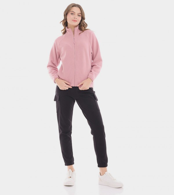 Solid Cargo Joggers with Drawstring Waist