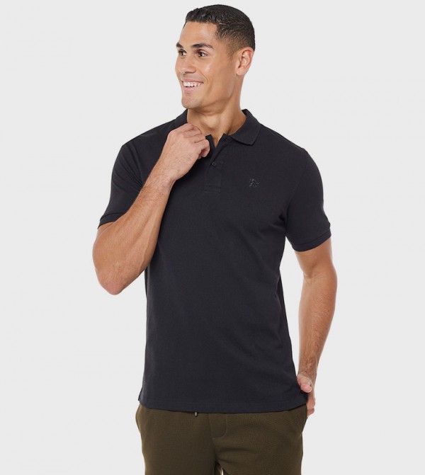 Textured Polo T-Shirt With Short Sleeves