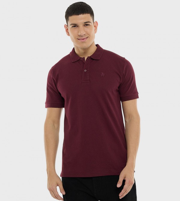 Logo Detail Polo T-Shirt with Short Sleeves