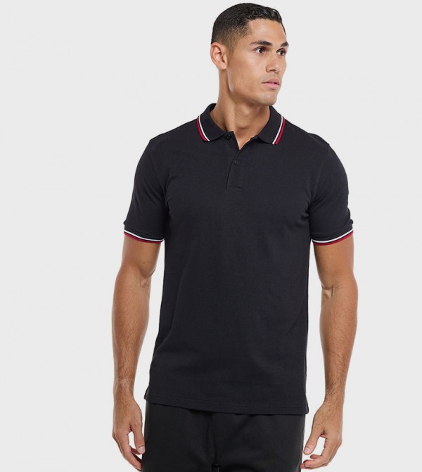 Solid Polo T-Shirt With Short Sleeves