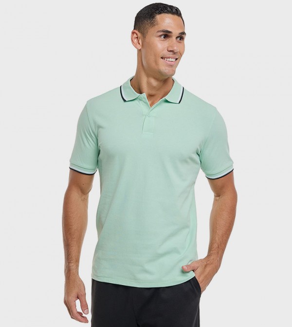 Solid Polo T-Shirt With Short Sleeves