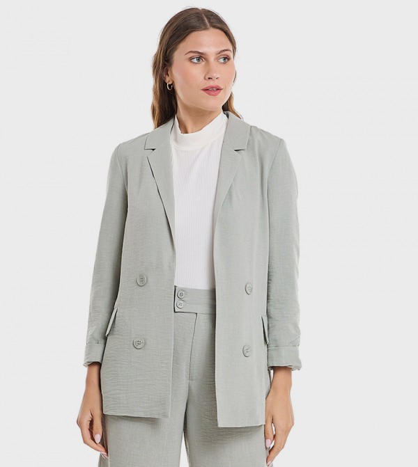 Crinkled Open Blazer