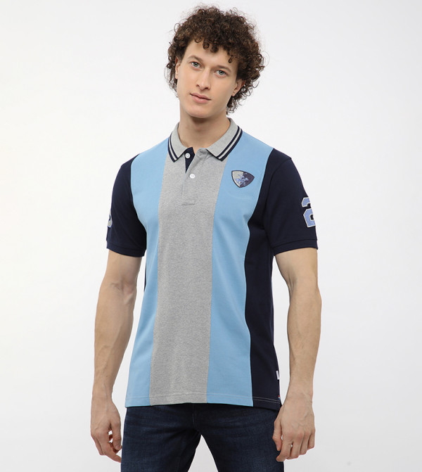 Color Block Short Sleeves Polo T-Shirt