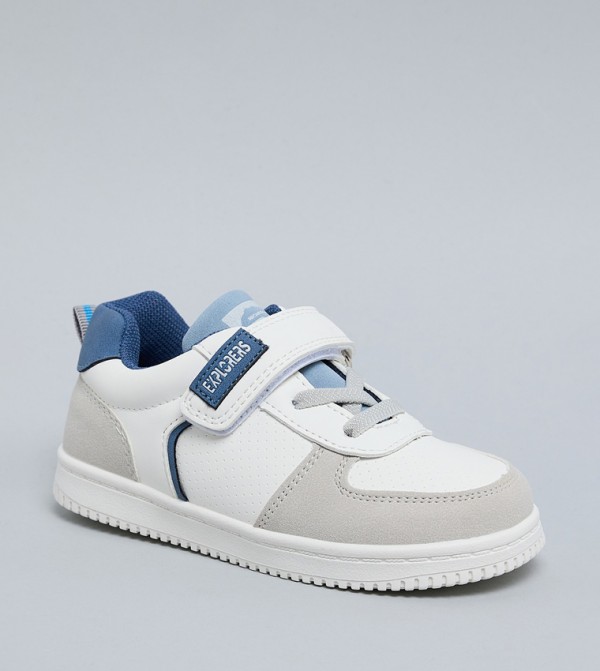 Color Block Velcro Closure Sneakers