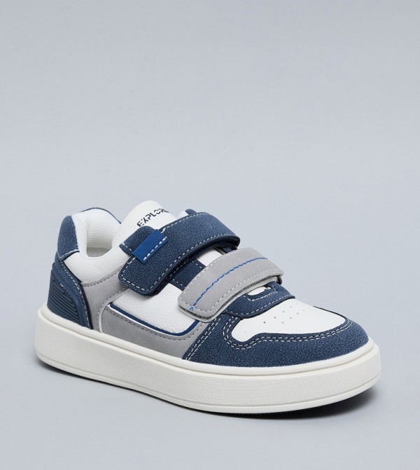 Color Block Velcro Closure Sneakers