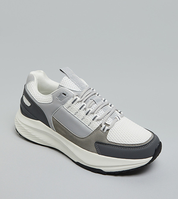 Textured Lace-Up Sneakers