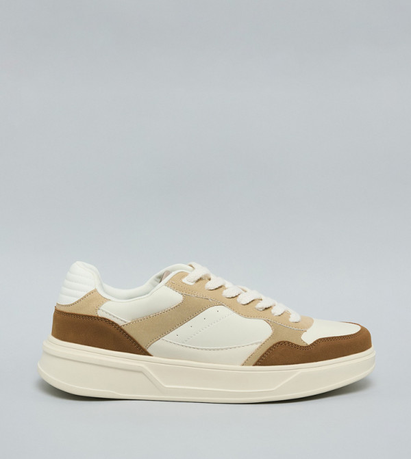 Color Block Lace Up Sneakers