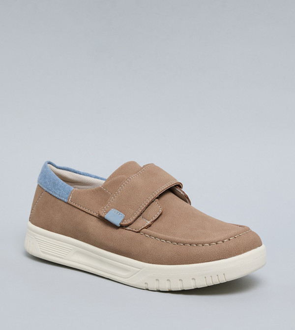 Textured Velcro Closure Casual Shoes