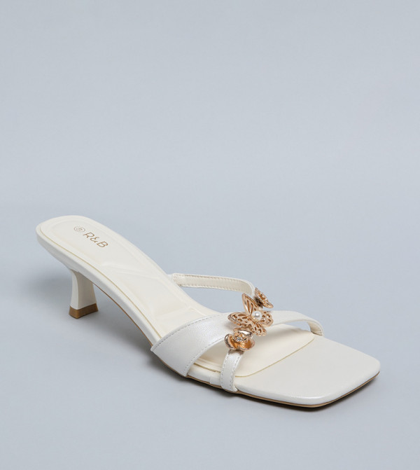 Metal Accent Heeled Sandals