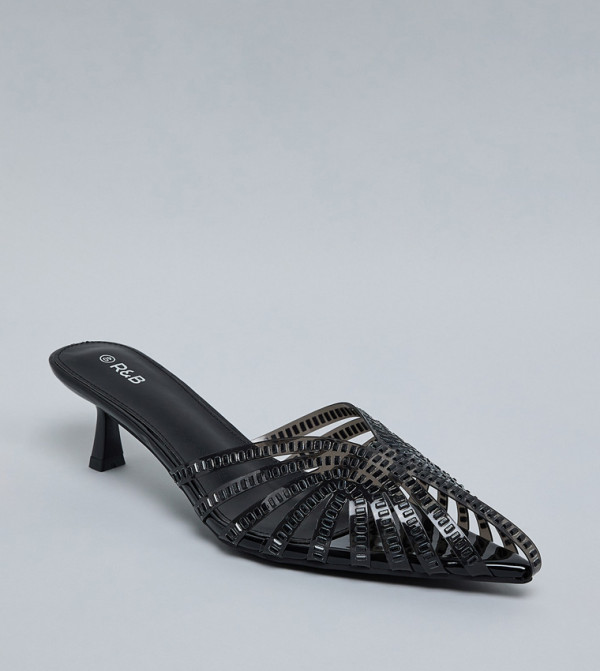 حذاء كعب مفتوح من الخلف بمقدمة مدببة 