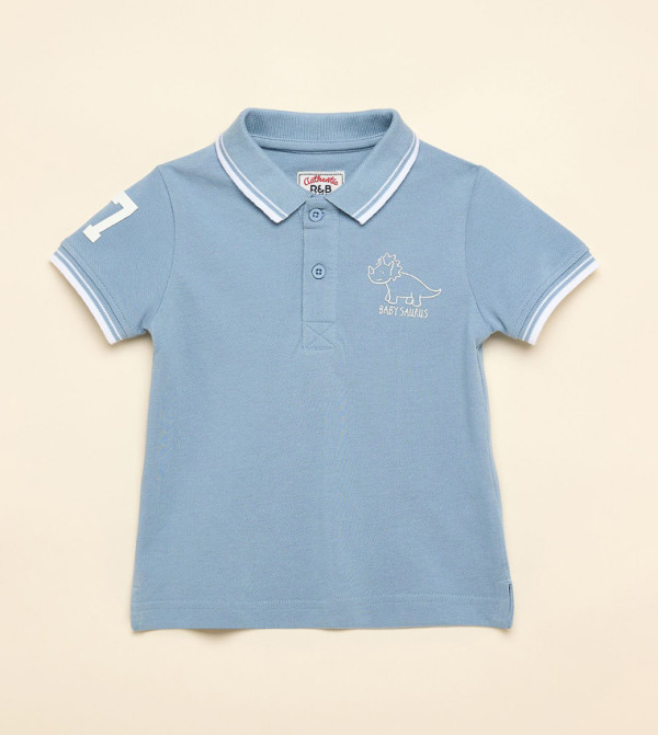 تيشيرت بولو بطبعة وكم قصير 