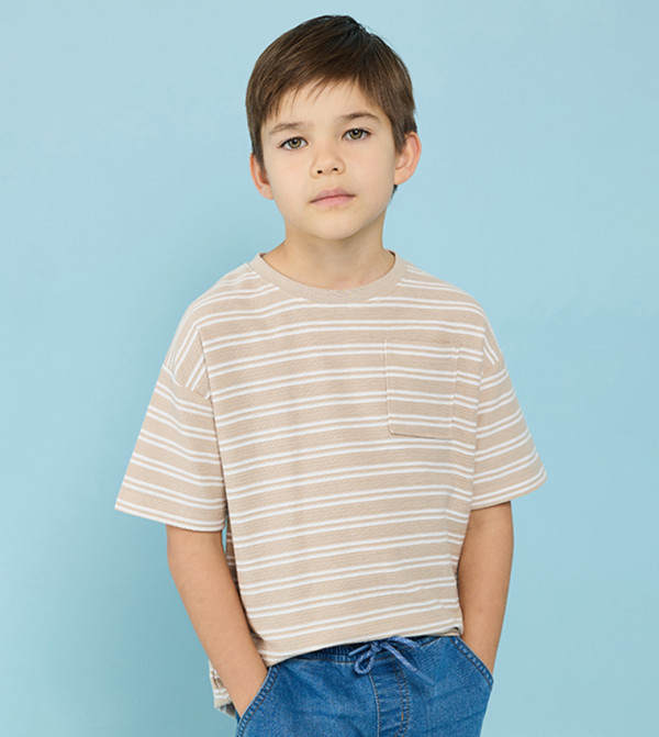 Striped T-Shirt With Crew Neck And Short Sleeves