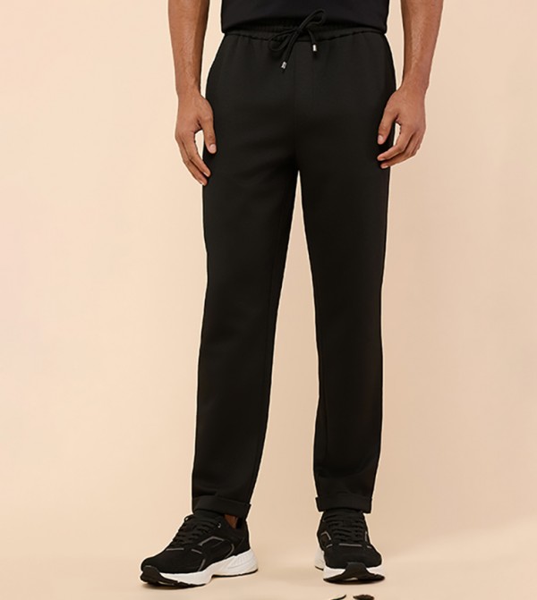 Textured Pants with Drawstring Waist